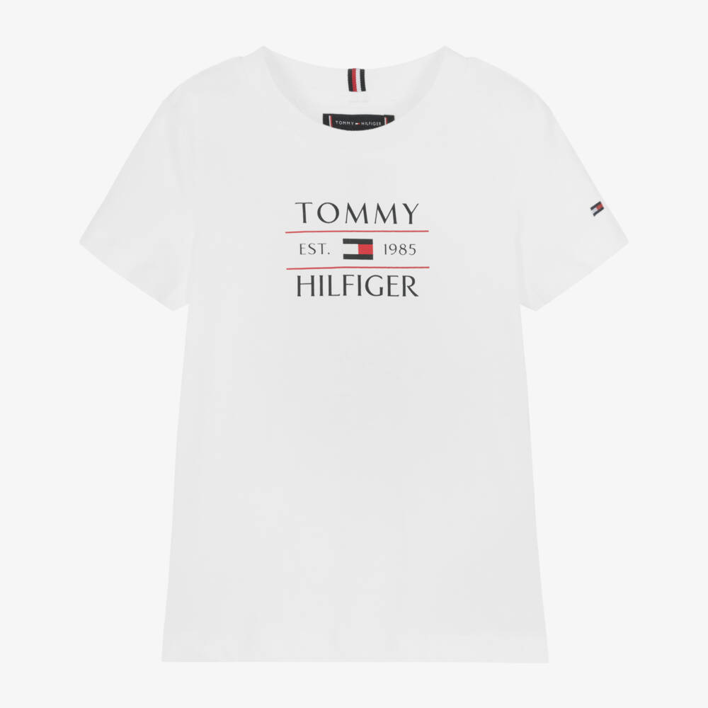 Tommy Hilfiger-Футболка с легендарной эмблемой белая для мальчиков | Childrensalon Outlet