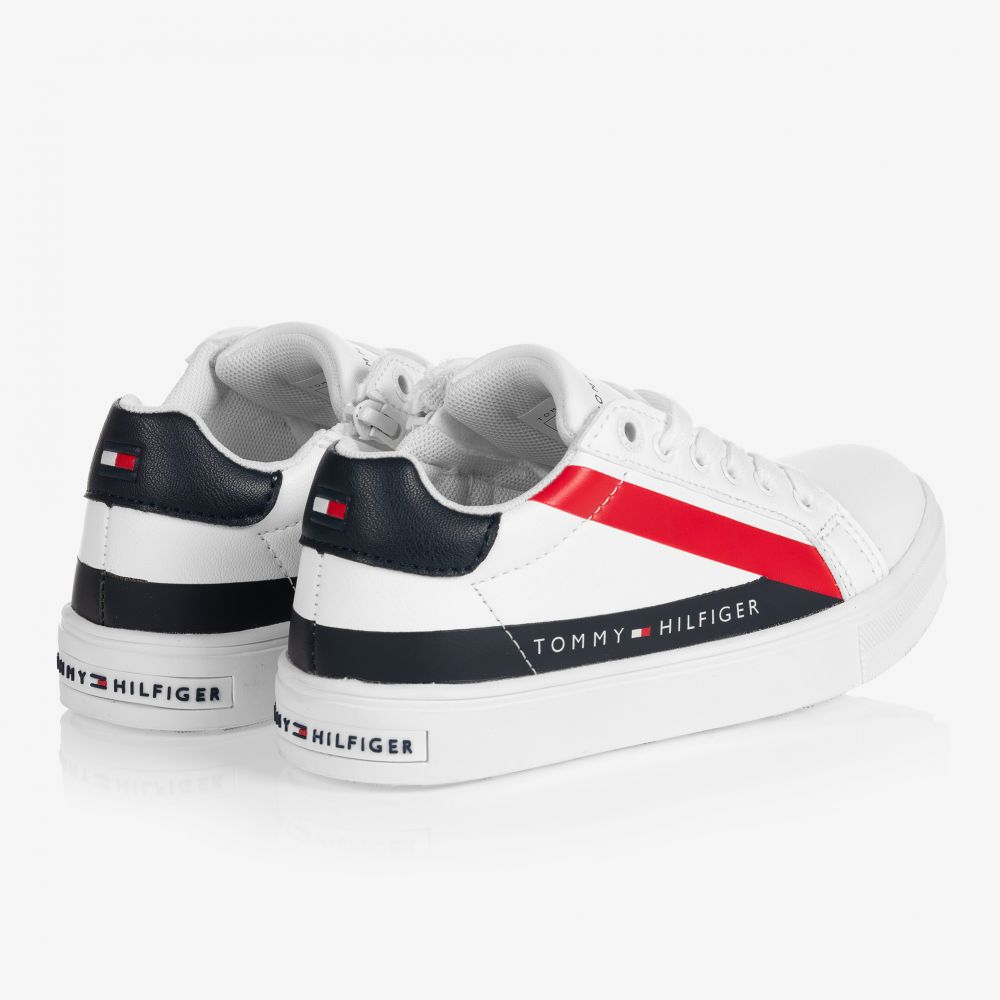 fact Degree Celsius Month Tommy Hilfiger - Boys White Lace-Up Trainers | Childrensalon Outlet