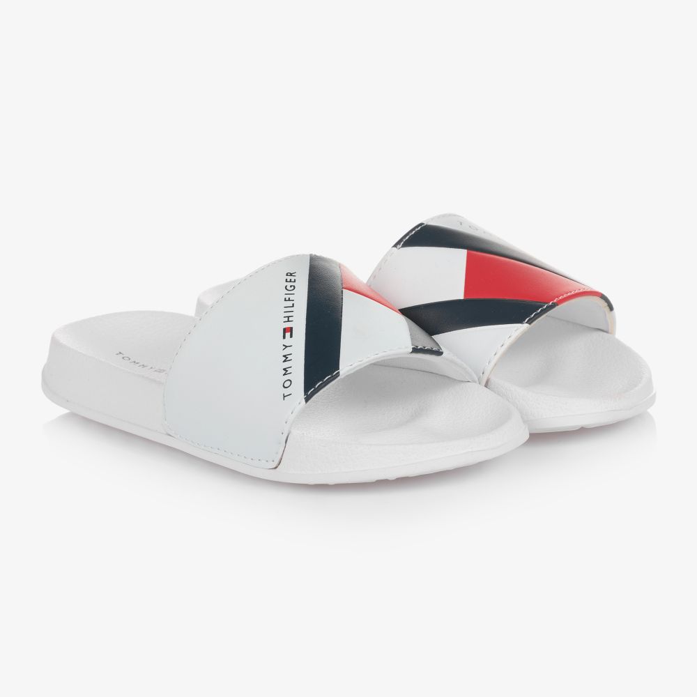 Tommy Hilfiger - Claquettes blanches Garçon | Childrensalon