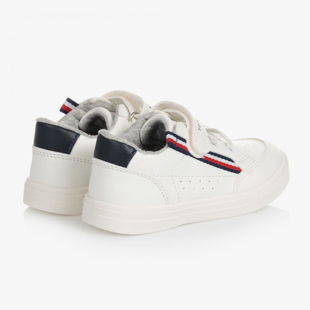 Tommy Hilfiger-Boys White Logo Trainers | Childrensalon Outlet