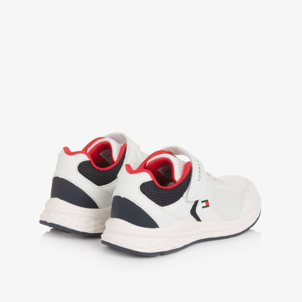 Tommy Hilfiger-Boys White Low-Top Mesh Trainers | Childrensalon Outlet
