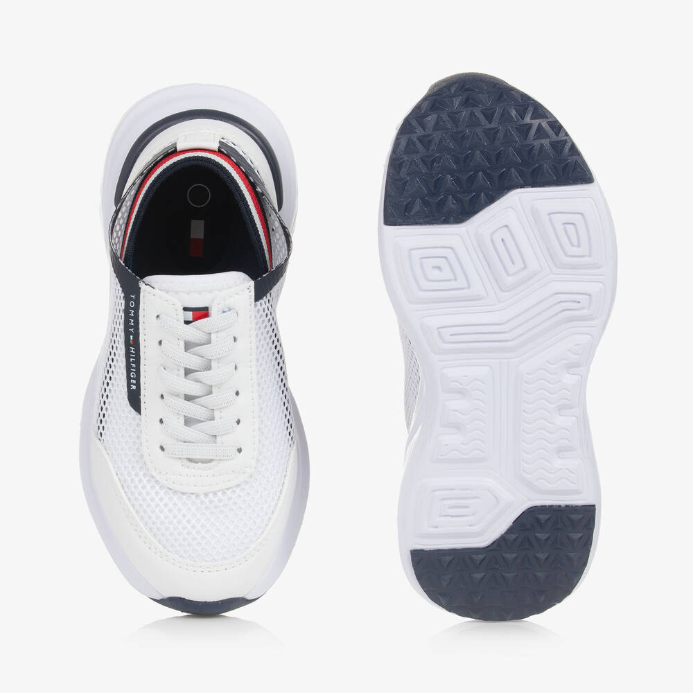 Tommy Hilfiger-Boys White Mesh Slip-On Trainers | Childrensalon Outlet