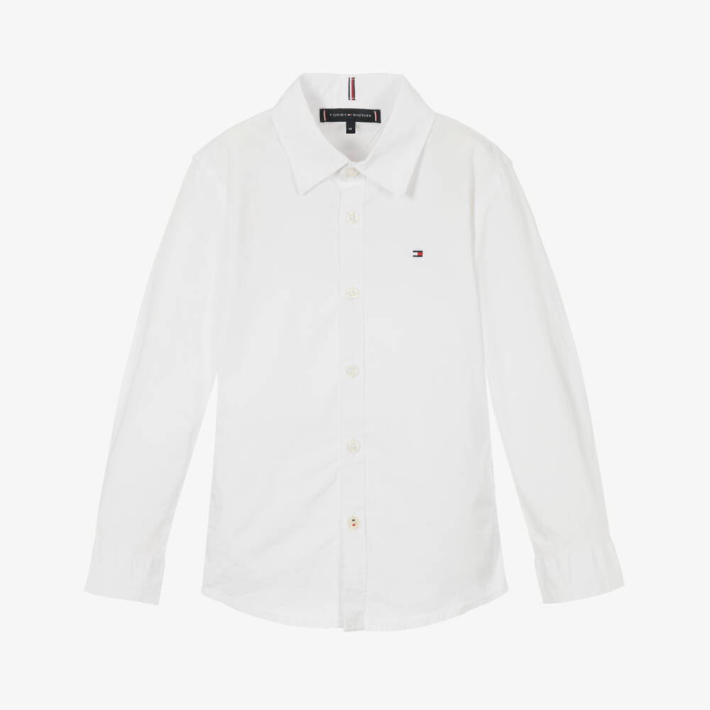 Tommy Hilfiger-Классическая белая хлопковая рубашка для мальчиков | Childrensalon Outlet