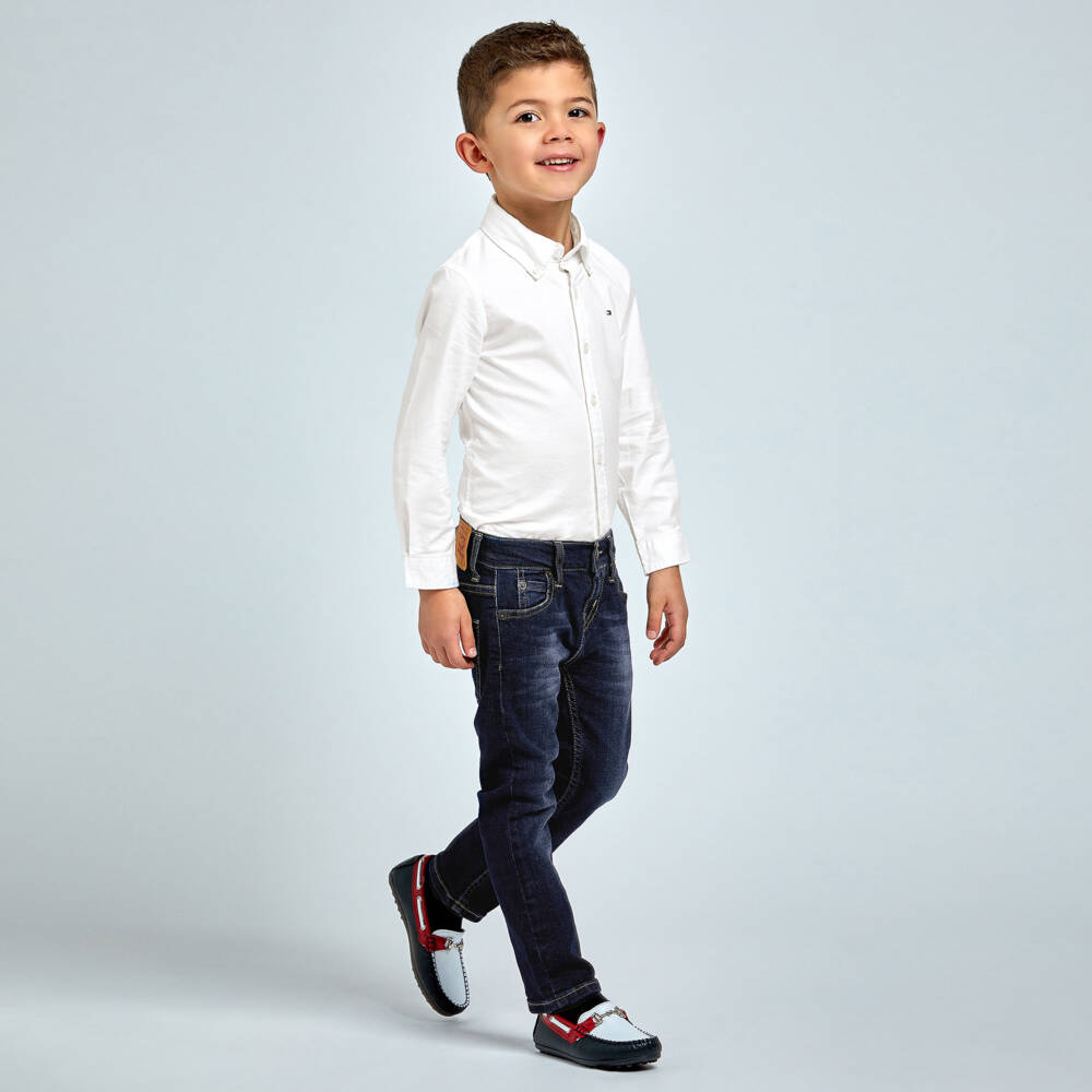 Tommy Hilfiger-Классическая белая хлопковая рубашка для мальчиков | Childrensalon Outlet