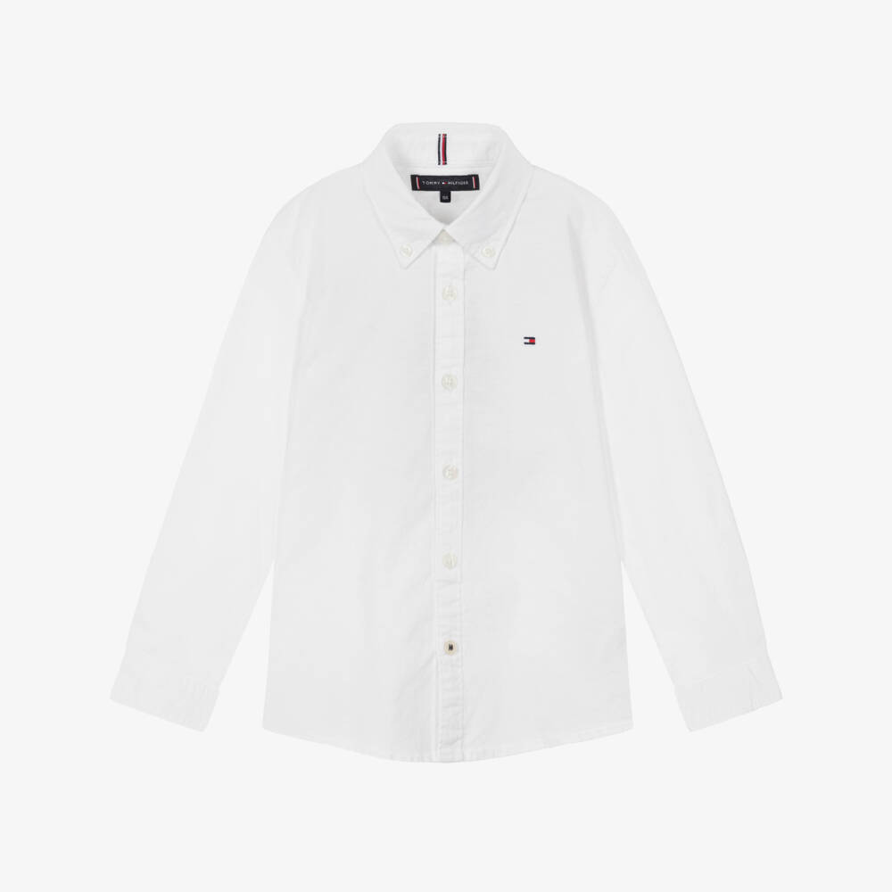 Tommy Hilfiger-Классическая белая хлопковая рубашка для мальчиков | Childrensalon Outlet