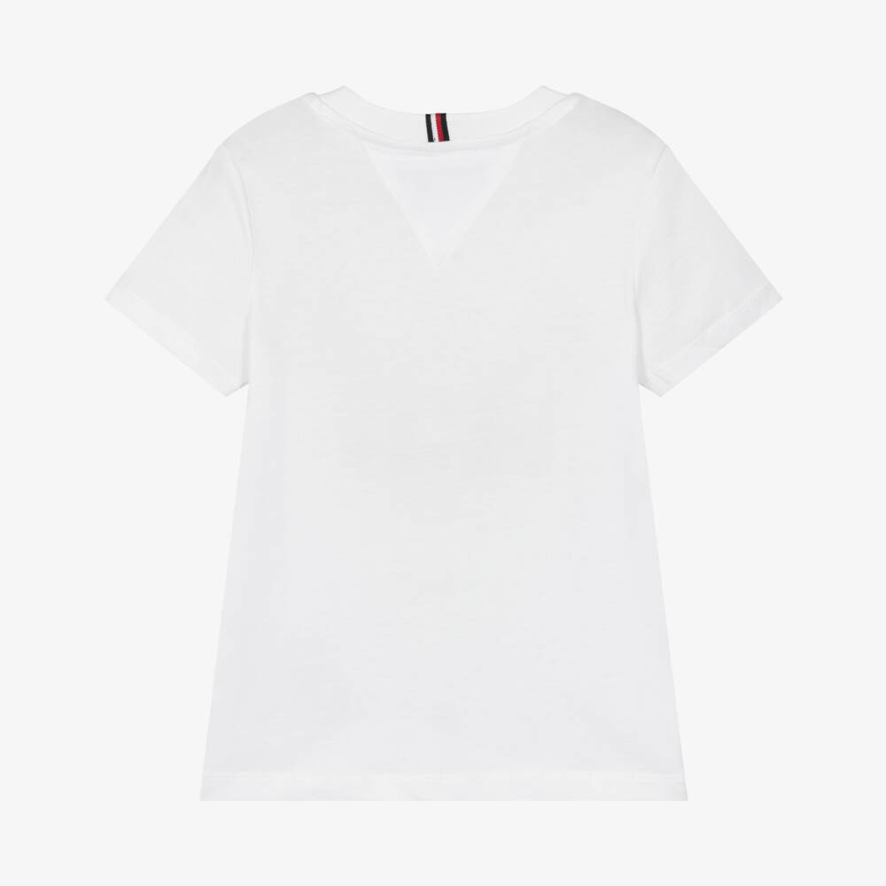 Tommy Hilfiger-Boys White Patch Pocket T-Shirt | Childrensalon Outlet