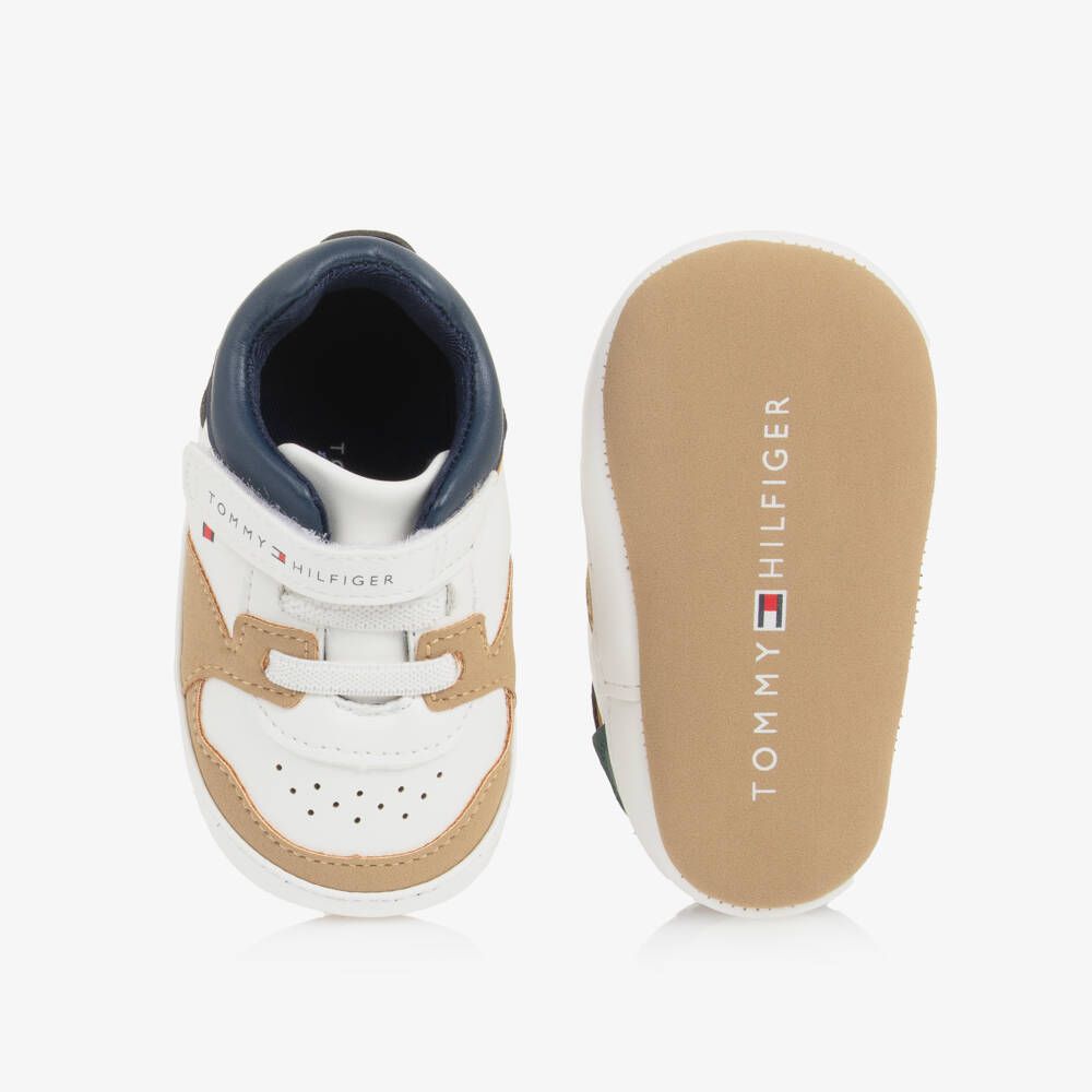 Tommy Hilfiger-Boys White Perforated Pre-Walkers | Childrensalon Outlet
