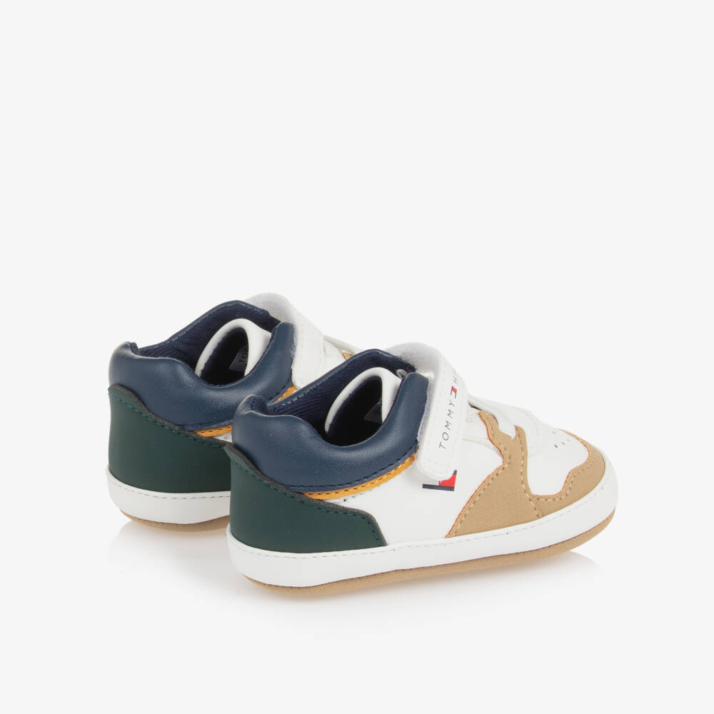 Tommy Hilfiger-Boys White Perforated Pre-Walkers | Childrensalon Outlet