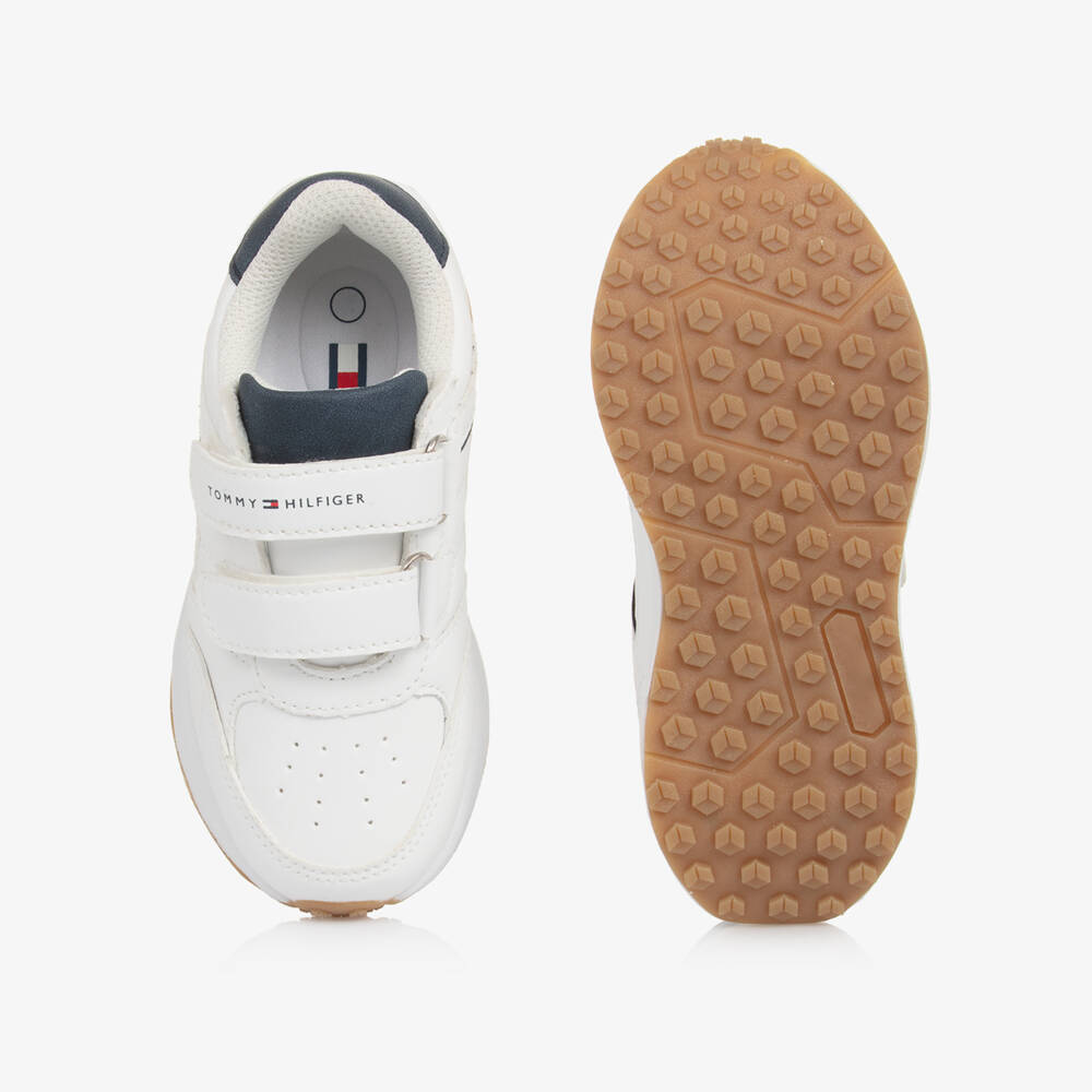 Tommy Hilfiger-Белые кеды на липучках с синими акцентами для мальчиков | Childrensalon Outlet