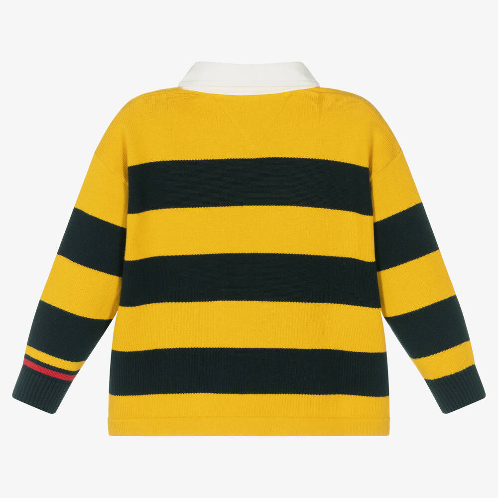 Navy blue and yellow tommy hilfiger shirt deals