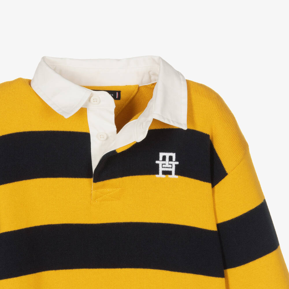 Navy blue and yellow shop tommy hilfiger shirt