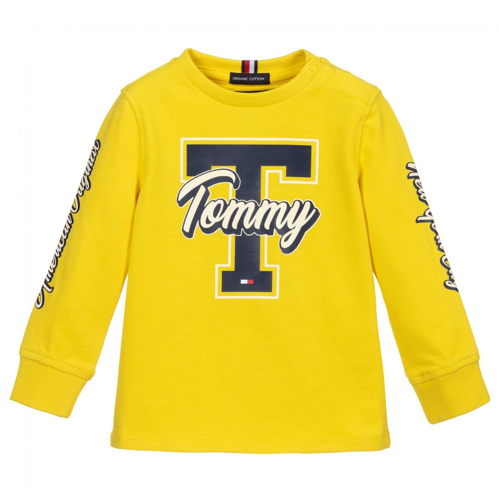 Tommy Hilfiger - Boys Yellow Organic Cotton Top | Childrensalon
