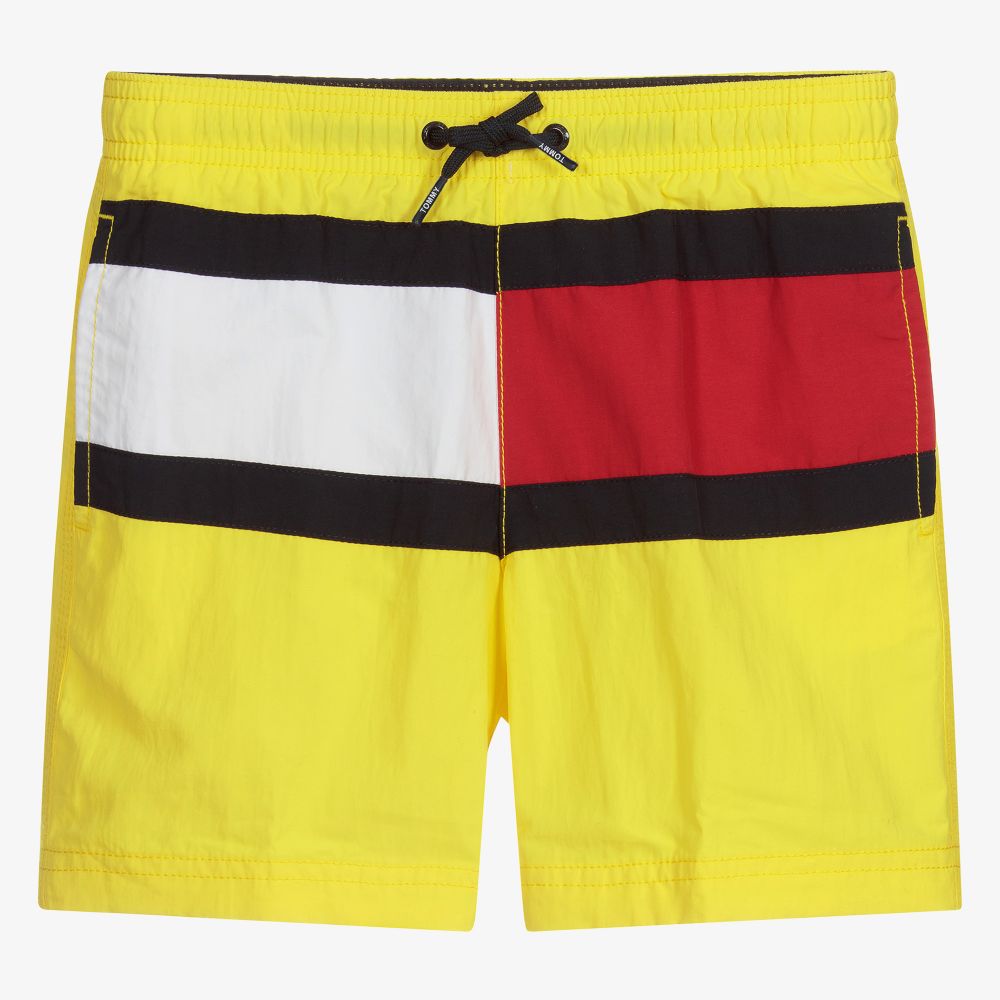 Tommy Hilfiger - Boys Yellow Swim Shorts | Childrensalon