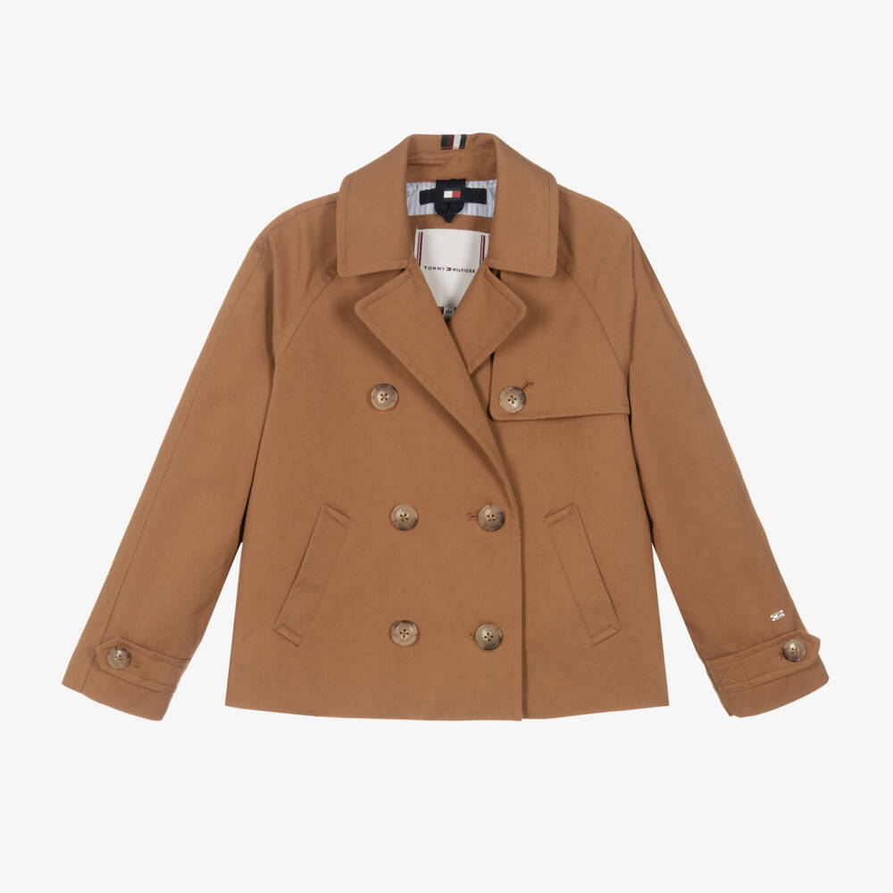 Tommy Hilfiger-Chic Girls Beige Buttoned Jacket | Childrensalon Outlet