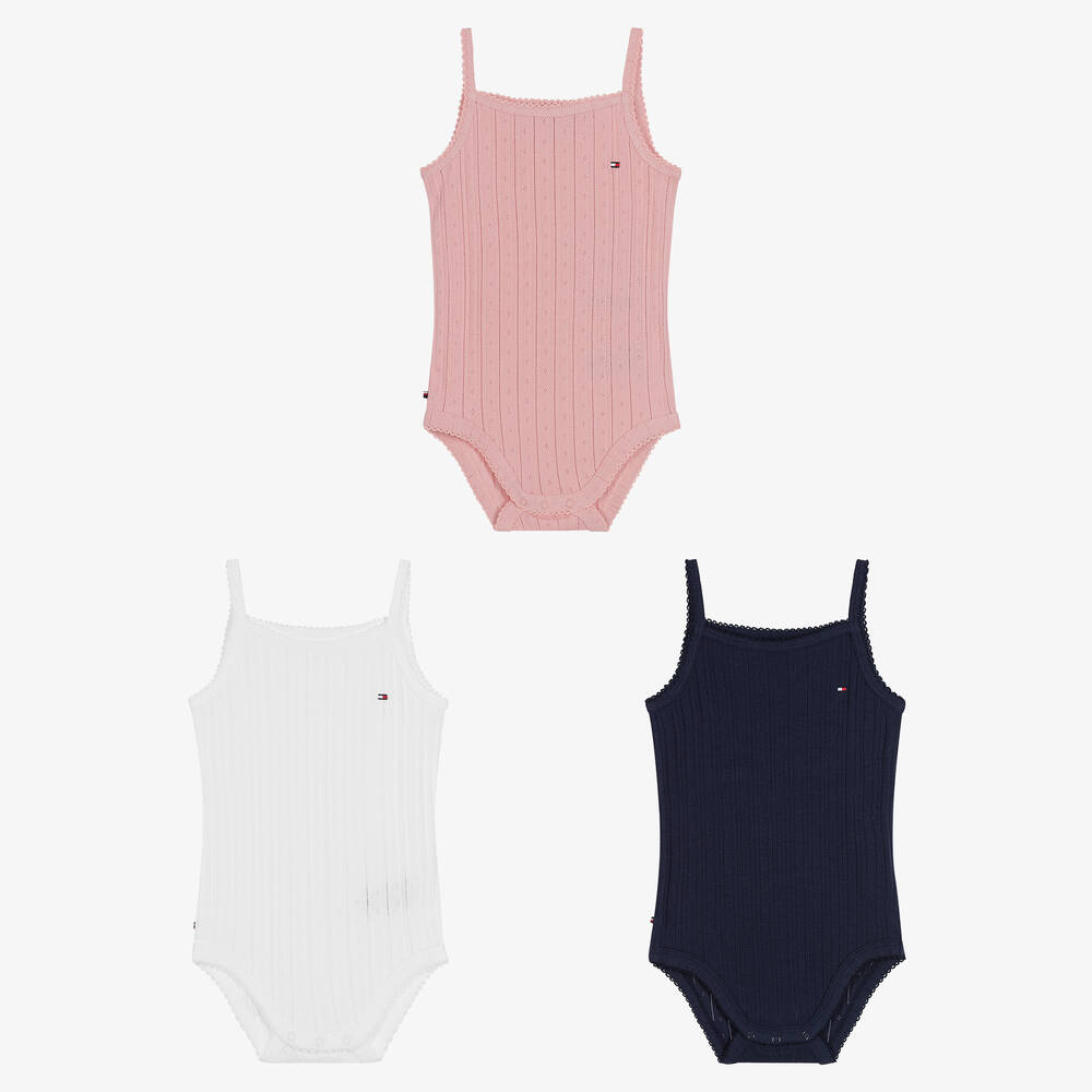 Tommy Hilfiger-Cotton Bodyvests (3 Pack) | Childrensalon Outlet