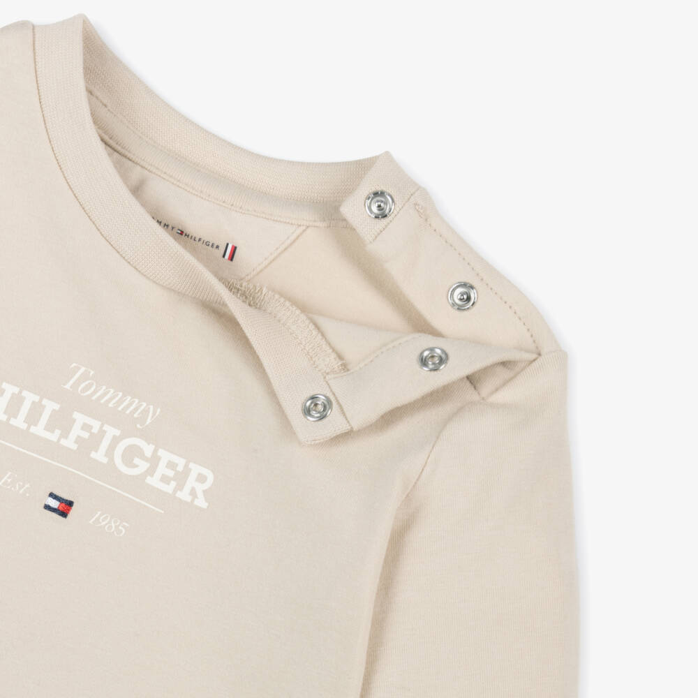 Tommy Hilfiger-Gentle Beige Baby Knit Tee | Childrensalon Outlet