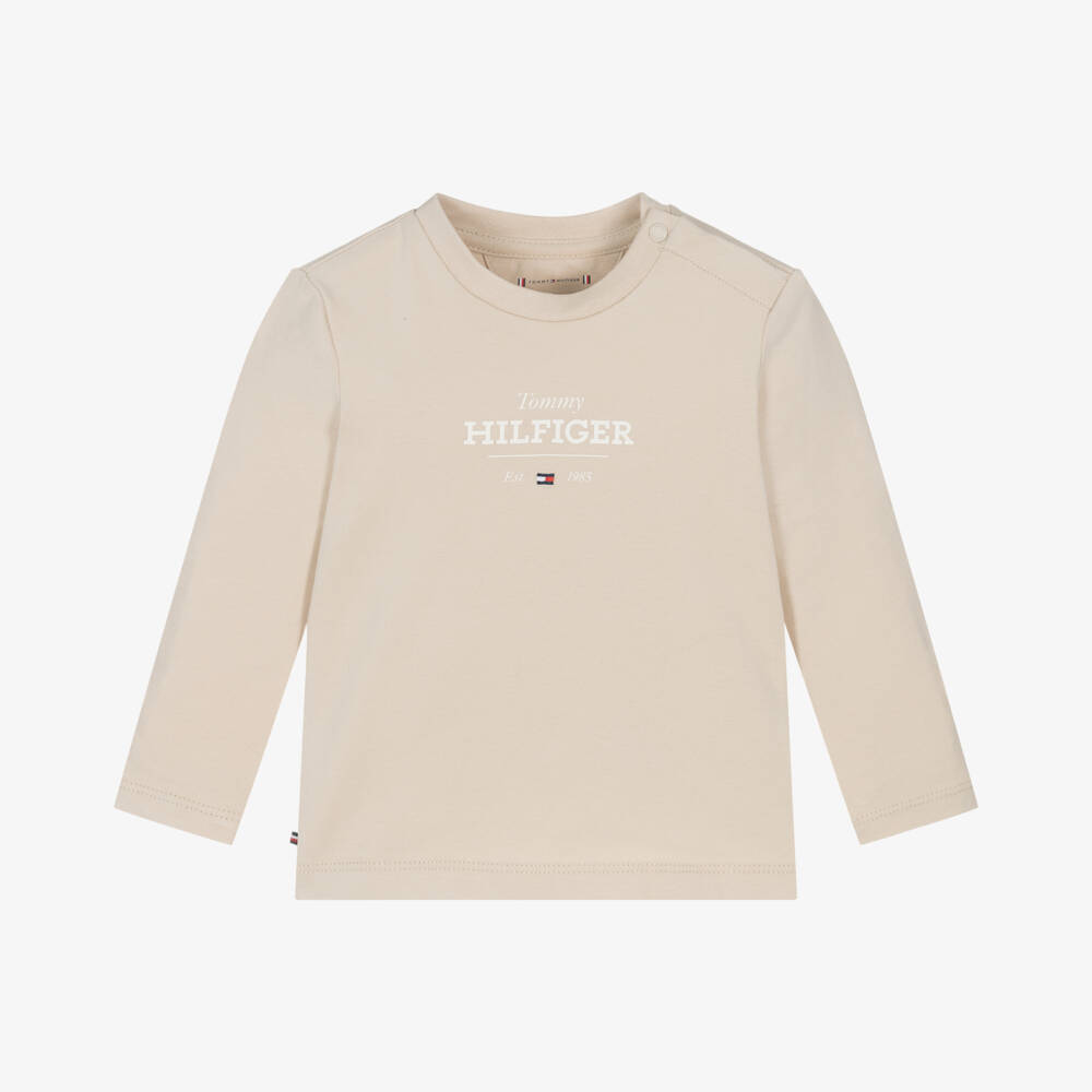 Tommy Hilfiger-Gentle Beige Baby Knit Tee | Childrensalon Outlet