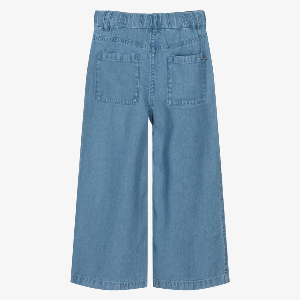Tommy Hilfiger-Girls Azure Chambray Flowing Trousers | Childrensalon Outlet