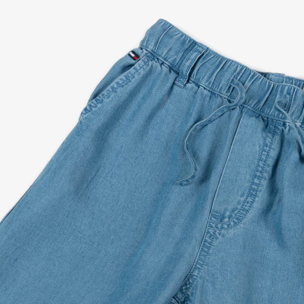 Tommy Hilfiger-Girls Azure Chambray Flowing Trousers | Childrensalon Outlet