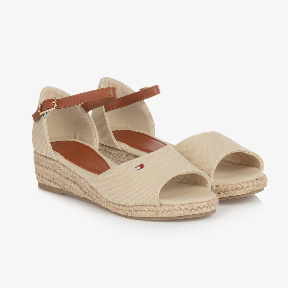 Tommy Hilfiger - Beige Canvas-Espadrille-Sandalen | Childrensalon