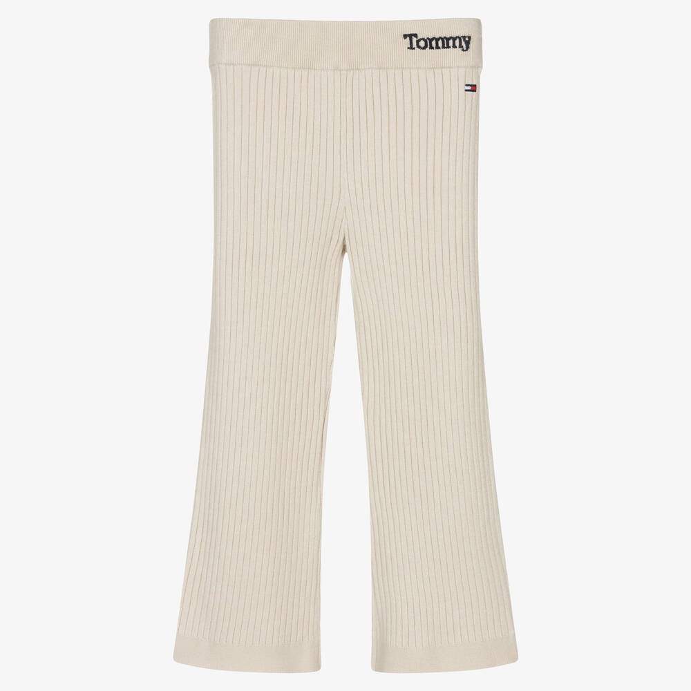 Tommy Hilfiger - Girls Beige Ribbed Trousers | Childrensalon