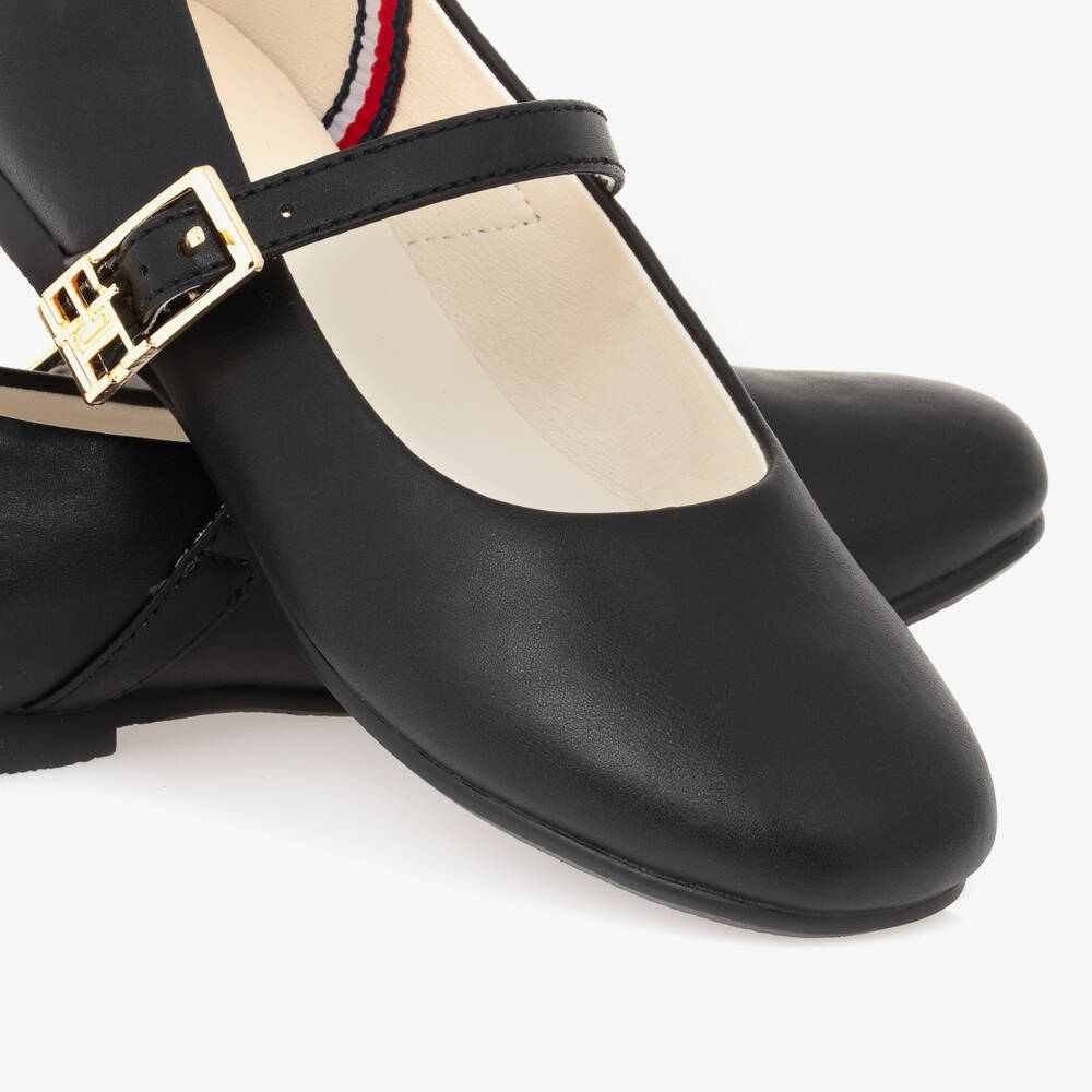 Tommy Hilfiger-Girls Black Ballet Flats | Childrensalon Outlet