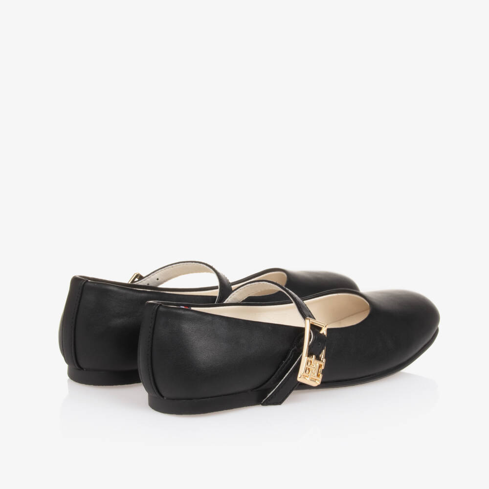 Tommy Hilfiger-Girls Black Ballet Flats | Childrensalon Outlet
