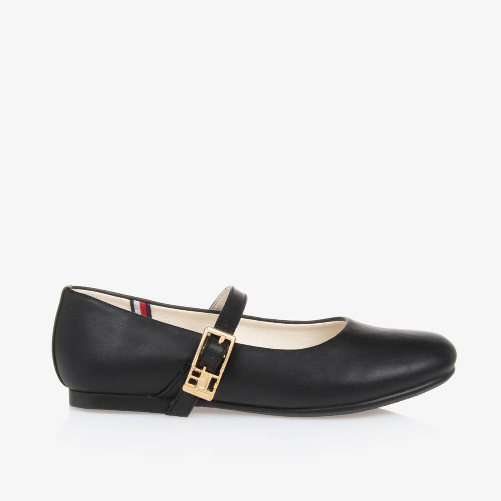 Tommy Hilfiger-Girls Black Ballet Flats | Childrensalon Outlet