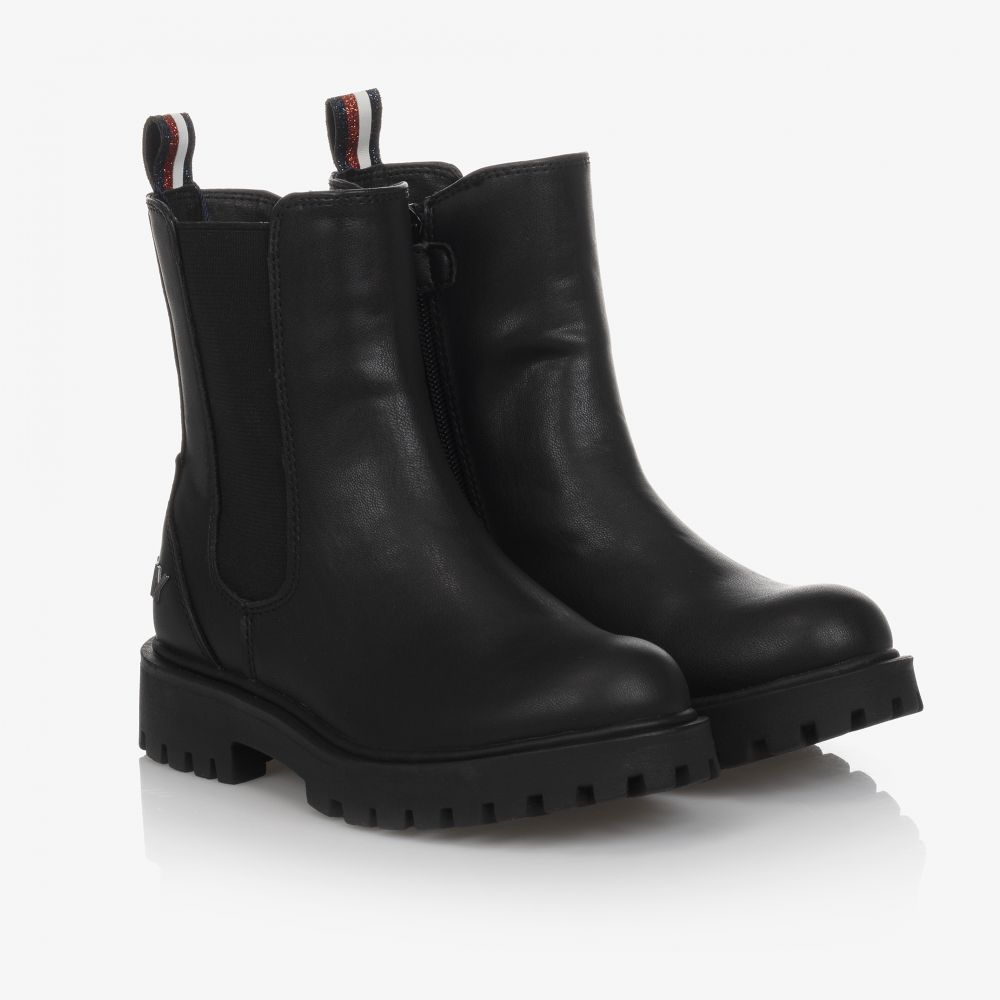 Tommy Hilfiger - Bottines chelsea noires Fille | Childrensalon