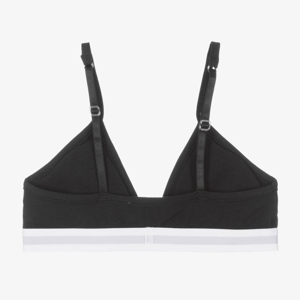 Tommy Hilfiger-Girls Black Cotton Bralette | Childrensalon Outlet