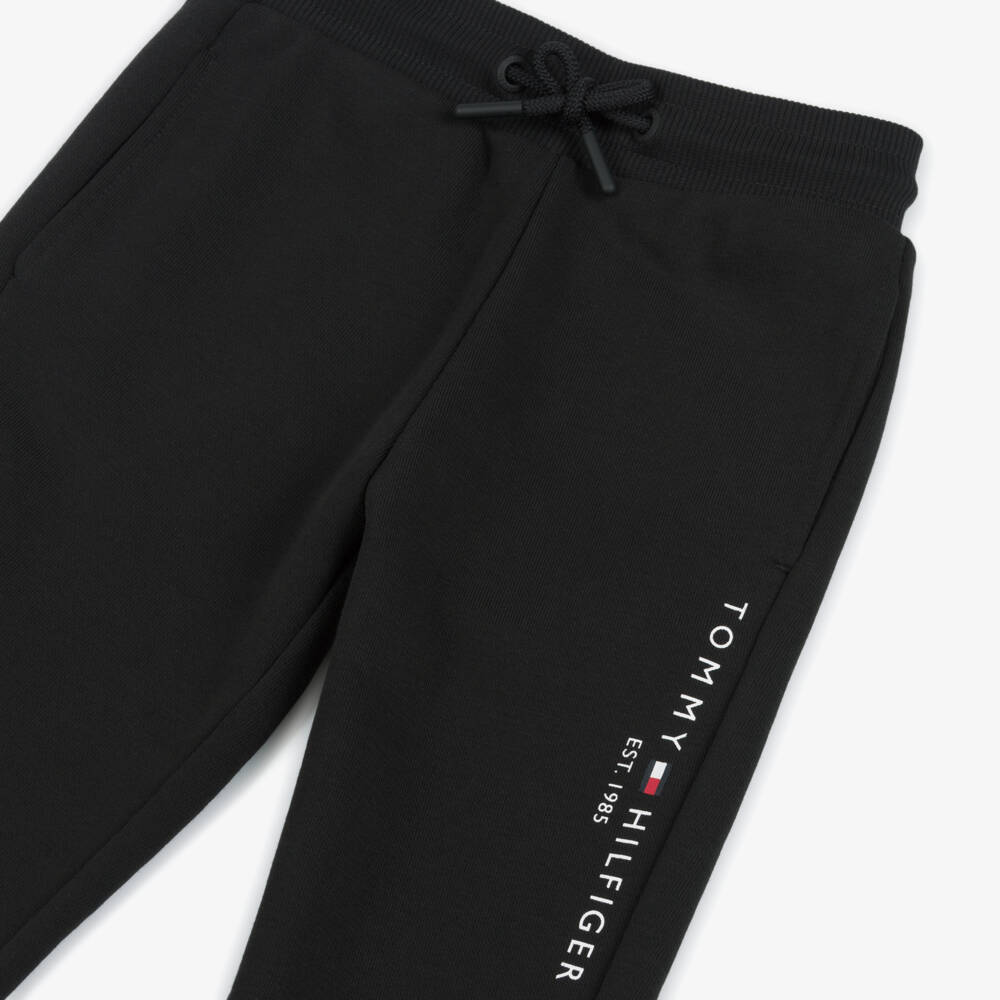 Tommy Hilfiger-Girls Black Cotton Jogger Set | Childrensalon Outlet
