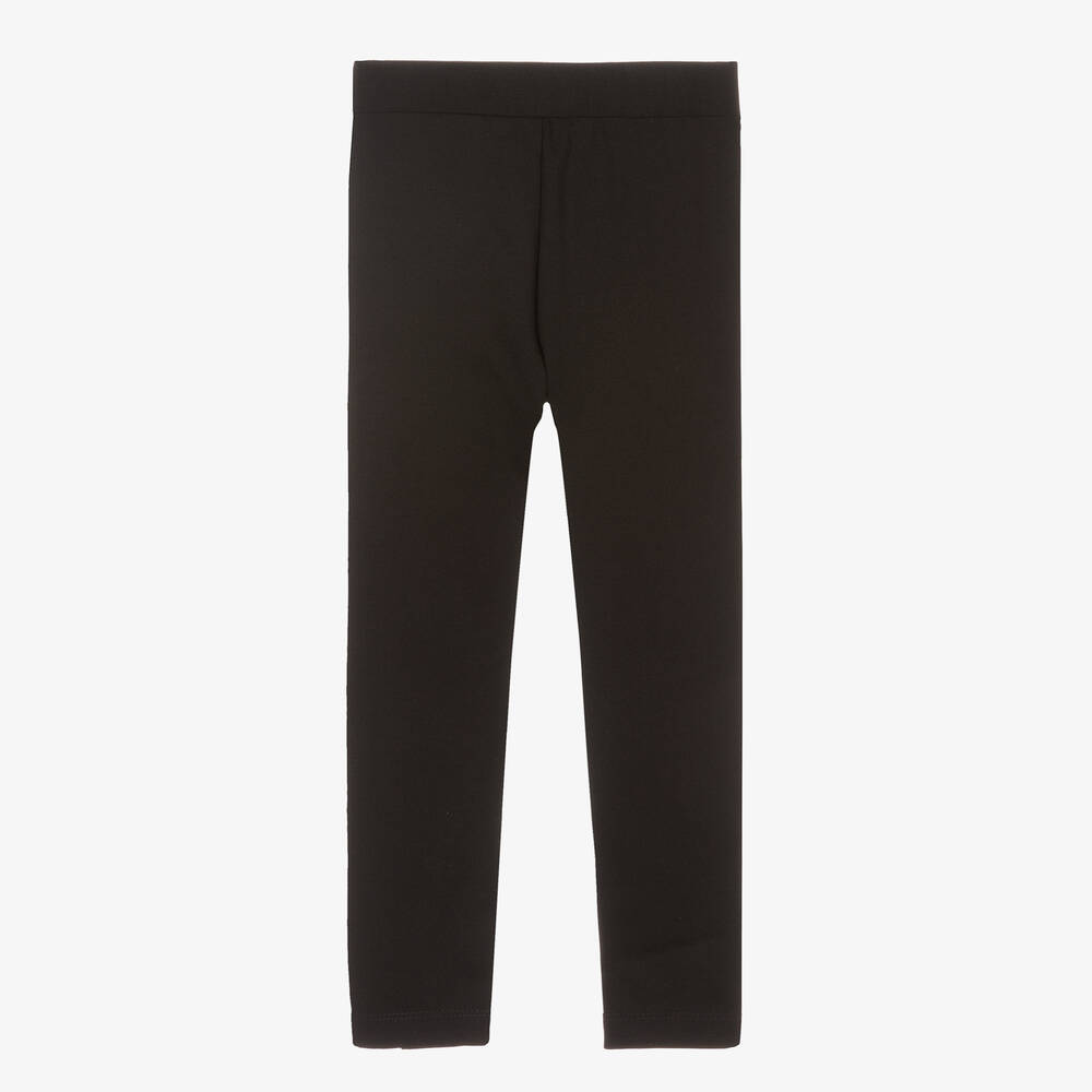 Tommy Hilfiger-Girls Black Cotton Split Leg Leggings | Childrensalon Outlet