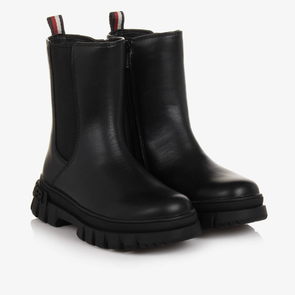 Tommy Hilfiger - Bottines Chelsea simili cuir noir  | Childrensalon