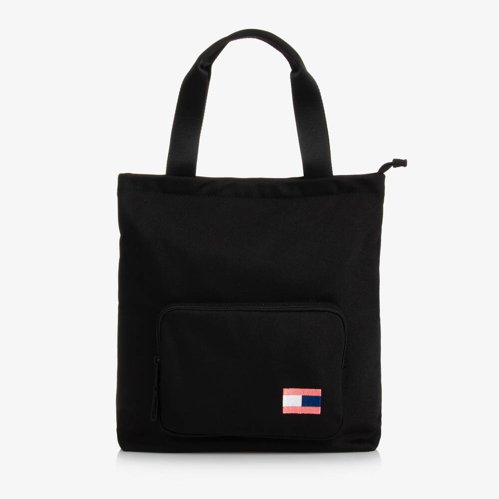 Tommy Hilfiger - Черная сумка-тоут с флажком для девочек (36см) | Childrensalon