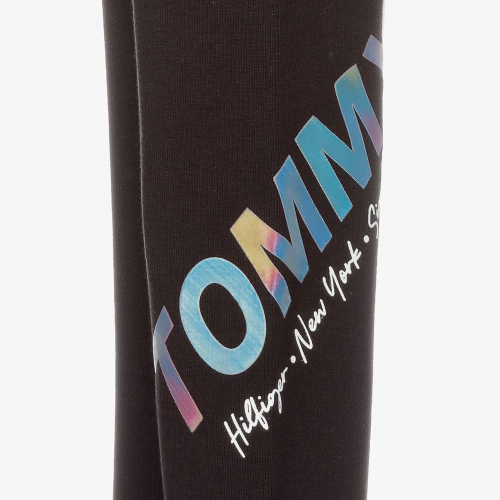 Tommy Hilfiger-ليغنغز قطن عضوي جيرسي لون أسود للبنات | Childrensalon Outlet