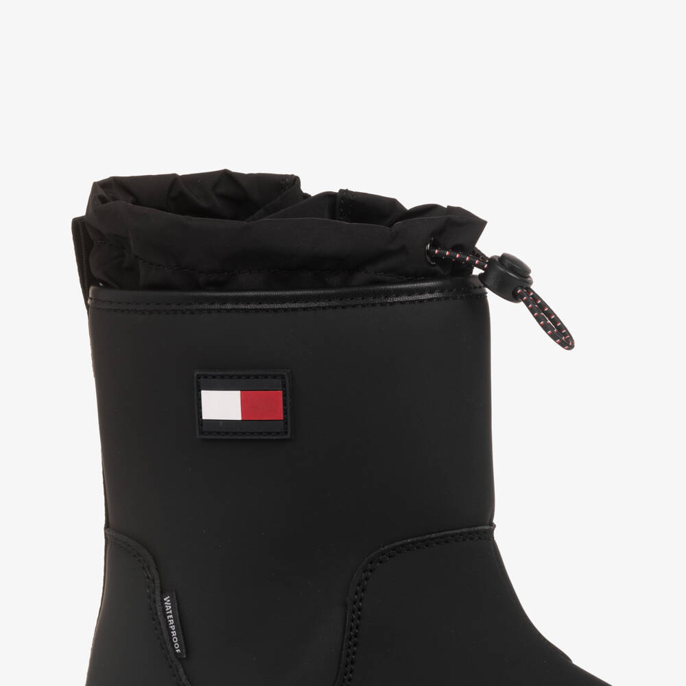 Tommy Hilfiger-Girls Black Rain Boots with Toggle Adjustor | Childrensalon Outlet