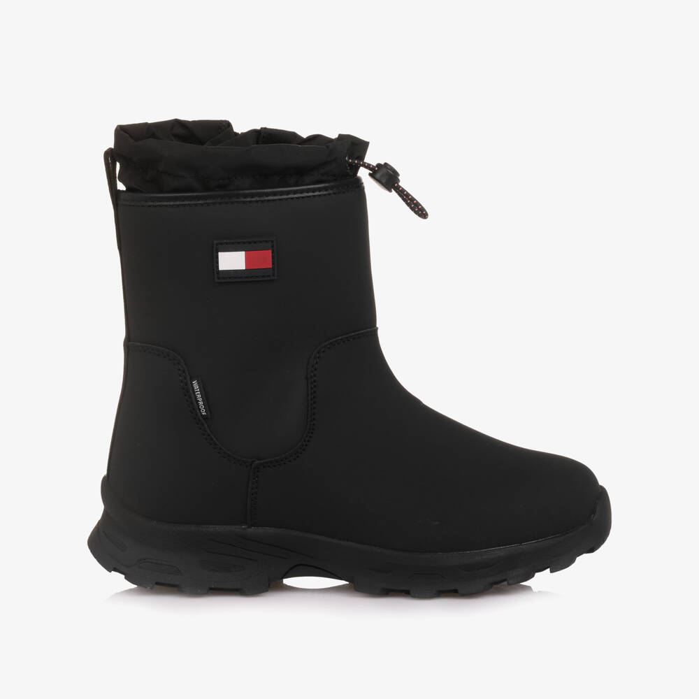 Tommy Hilfiger-Girls Black Rain Boots with Toggle Adjustor | Childrensalon Outlet