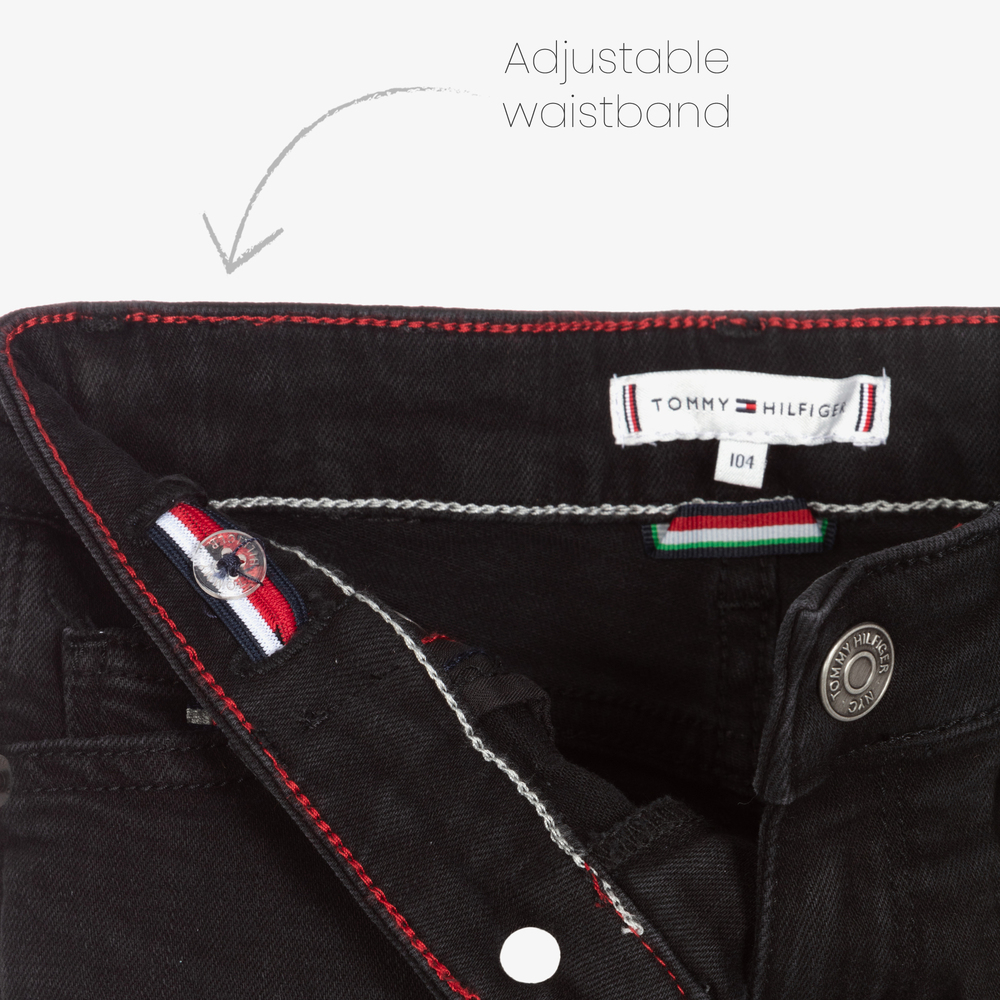 Tommy Hilfiger-Girls Black Skinny Denim Jeans | Childrensalon Outlet