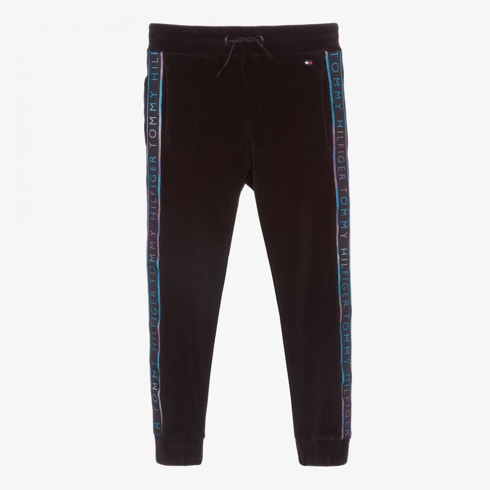 Tommy Hilfiger - Schwarze Velours-Jogginghose (M) | Childrensalon