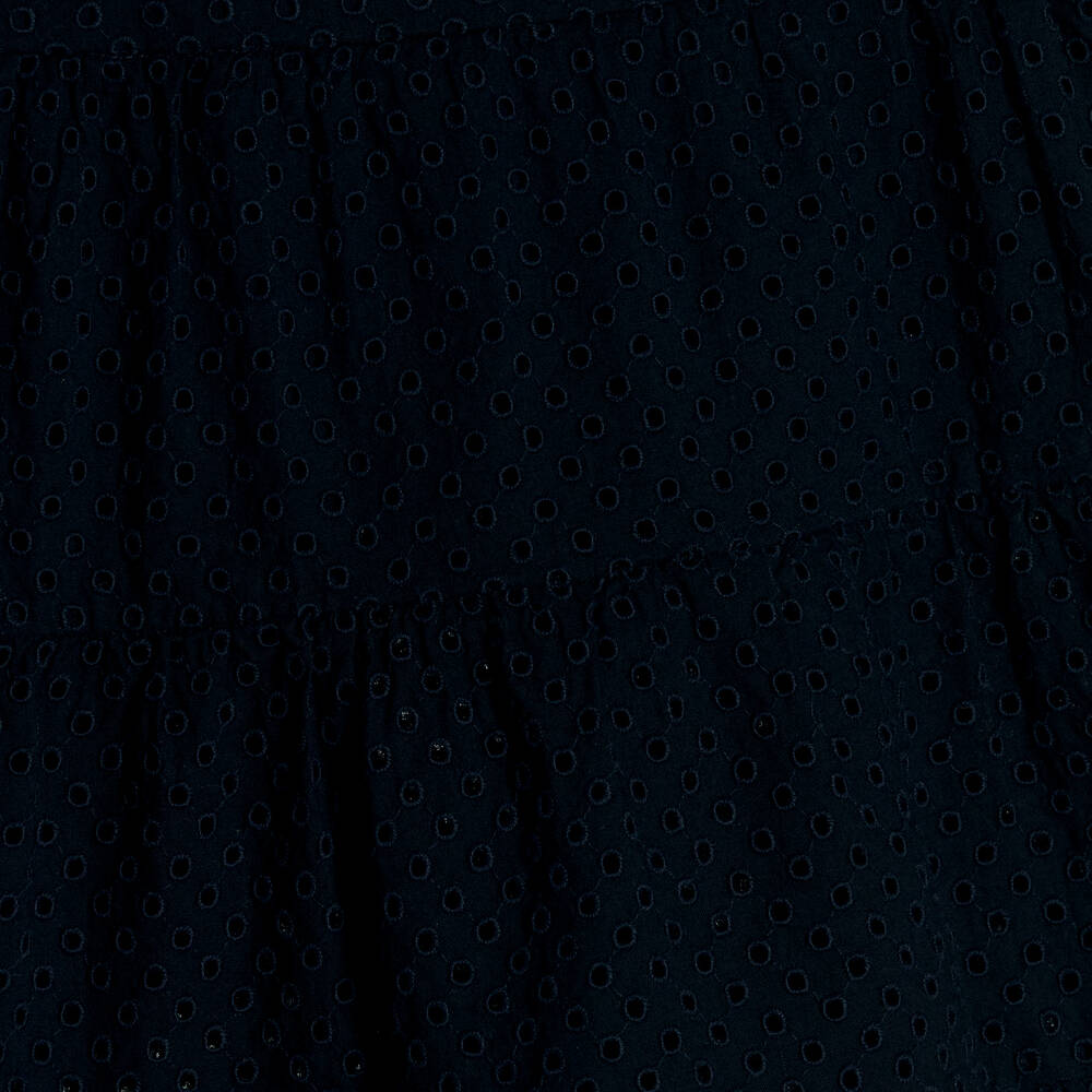 Tommy Hilfiger-فستان قطن برودوري لون أزرق | Childrensalon Outlet