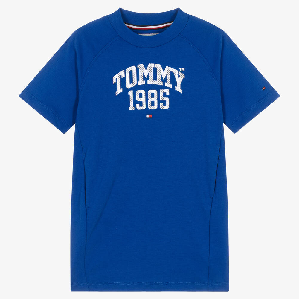 Tommy Hilfiger-Girls Blue Cotton Jersey Dress | Childrensalon Outlet