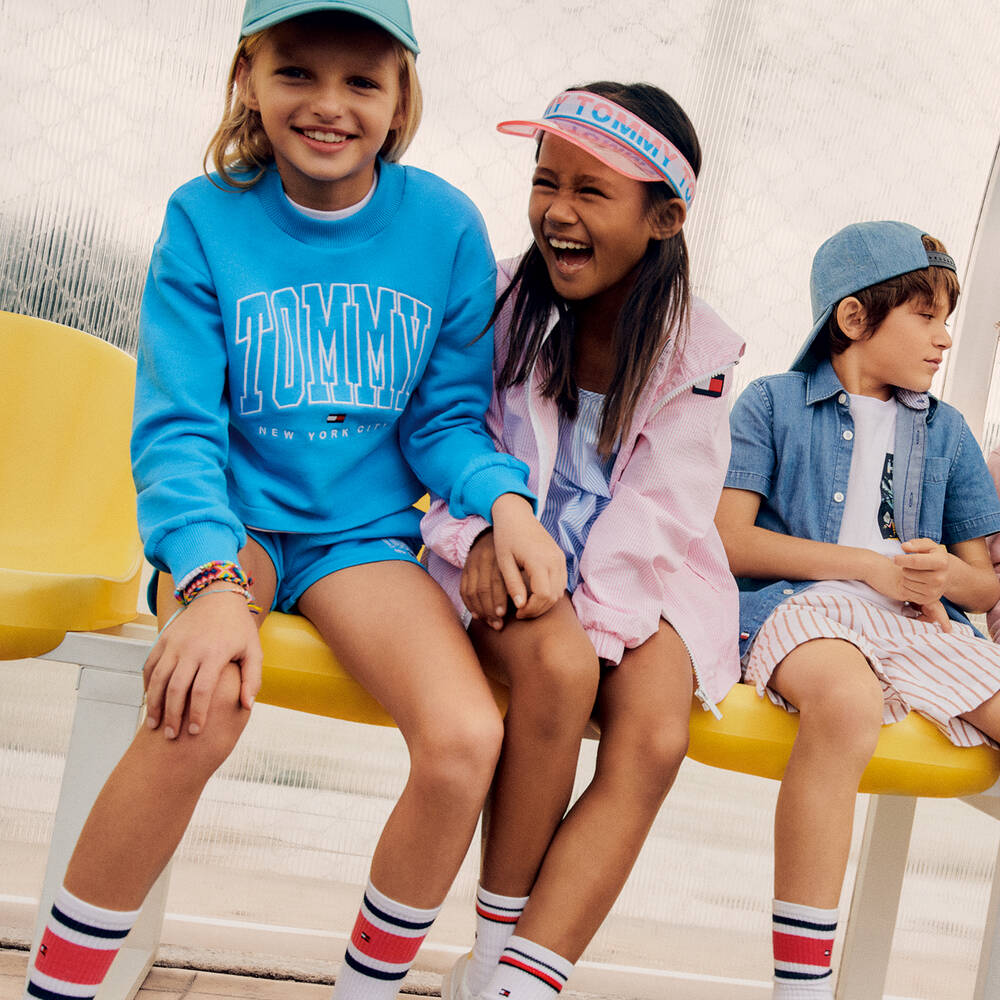 Tommy Hilfiger-Голубые хлопковые шорты для девочек | Childrensalon Outlet