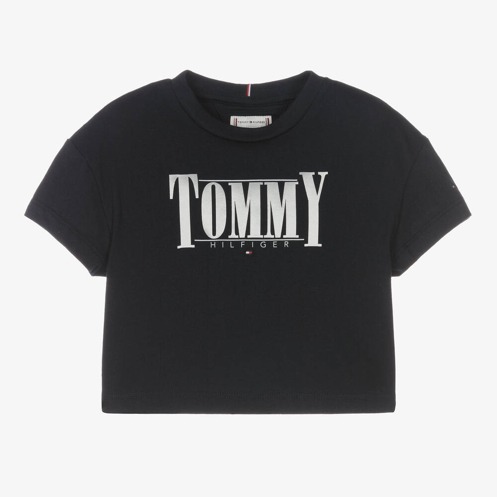 Tommy Hilfiger - T-shirt bleu en coton fille | Childrensalon