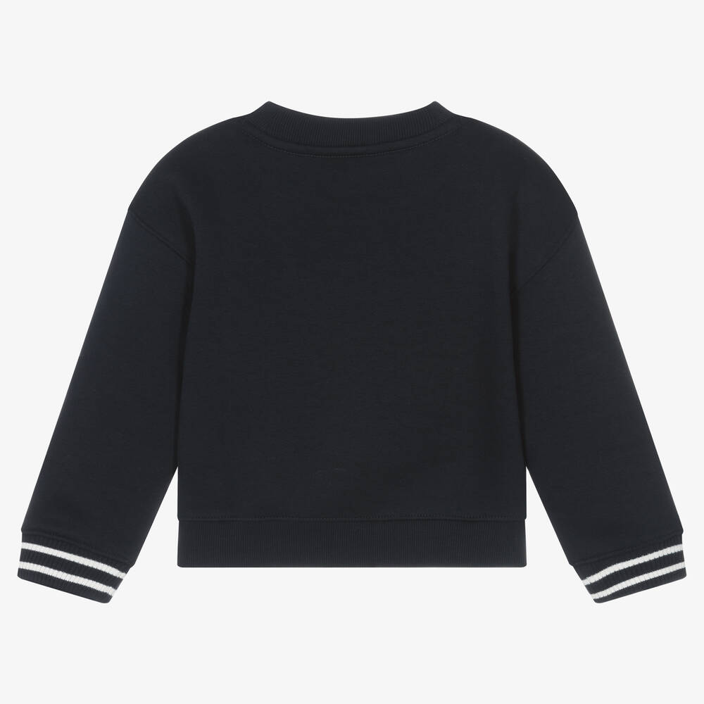 Tommy Hilfiger-Girls Blue Cotton Monogram Sweatshirt | Childrensalon Outlet