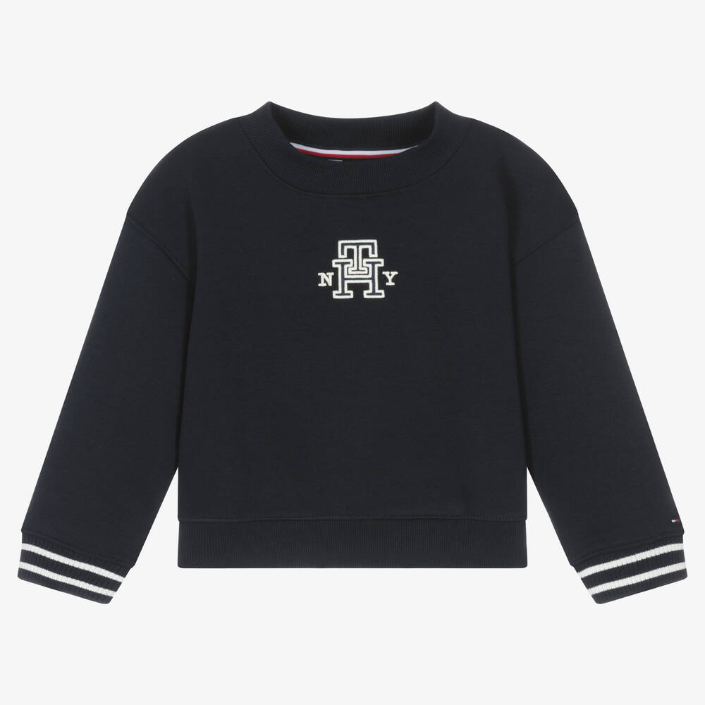 Tommy Hilfiger - Baumwoll-Monogramm-Sweatshirt Blau | Childrensalon