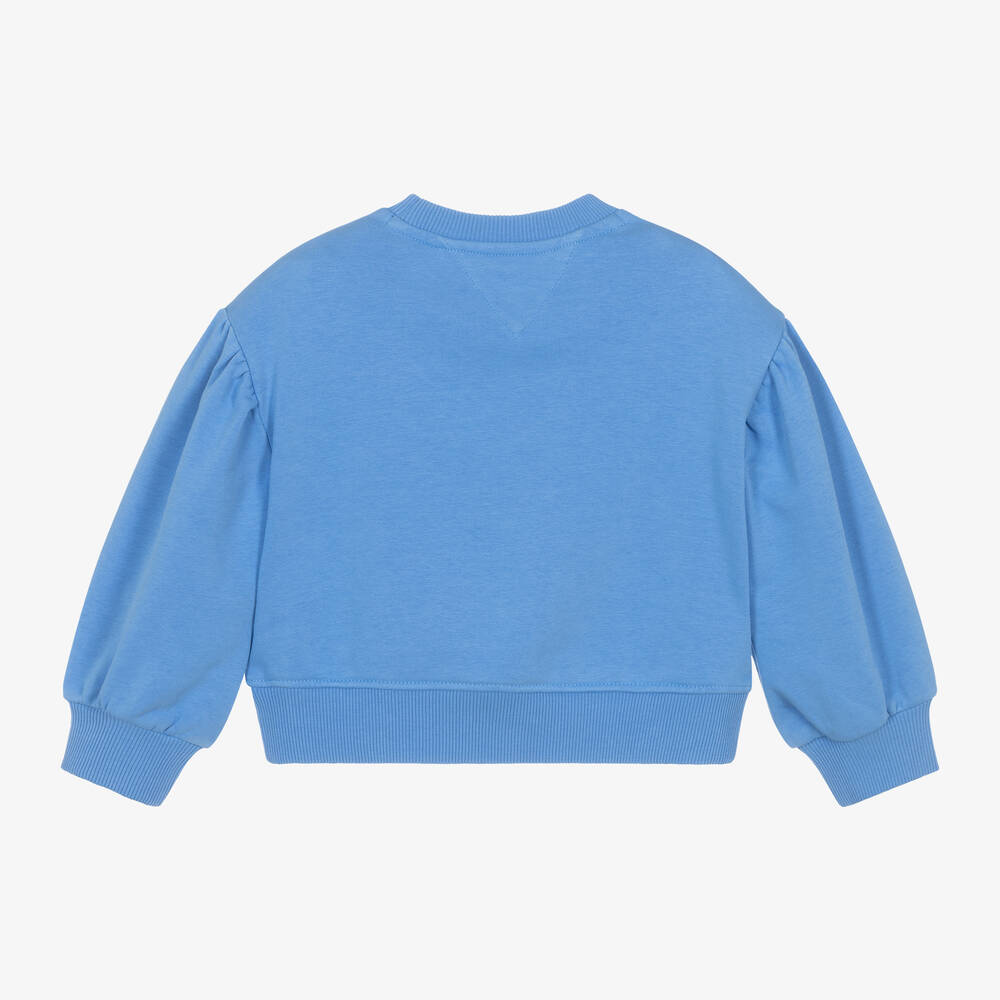 Tommy Hilfiger-Girls Blue Cotton Sweatshirt | Childrensalon Outlet