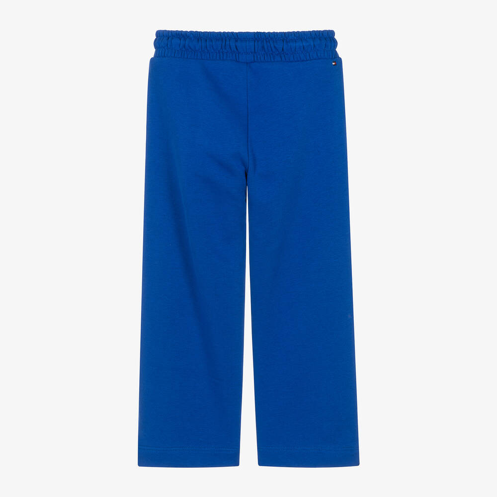 Tommy Hilfiger-Girls Blue Cotton Wide-Leg Joggers | Childrensalon Outlet