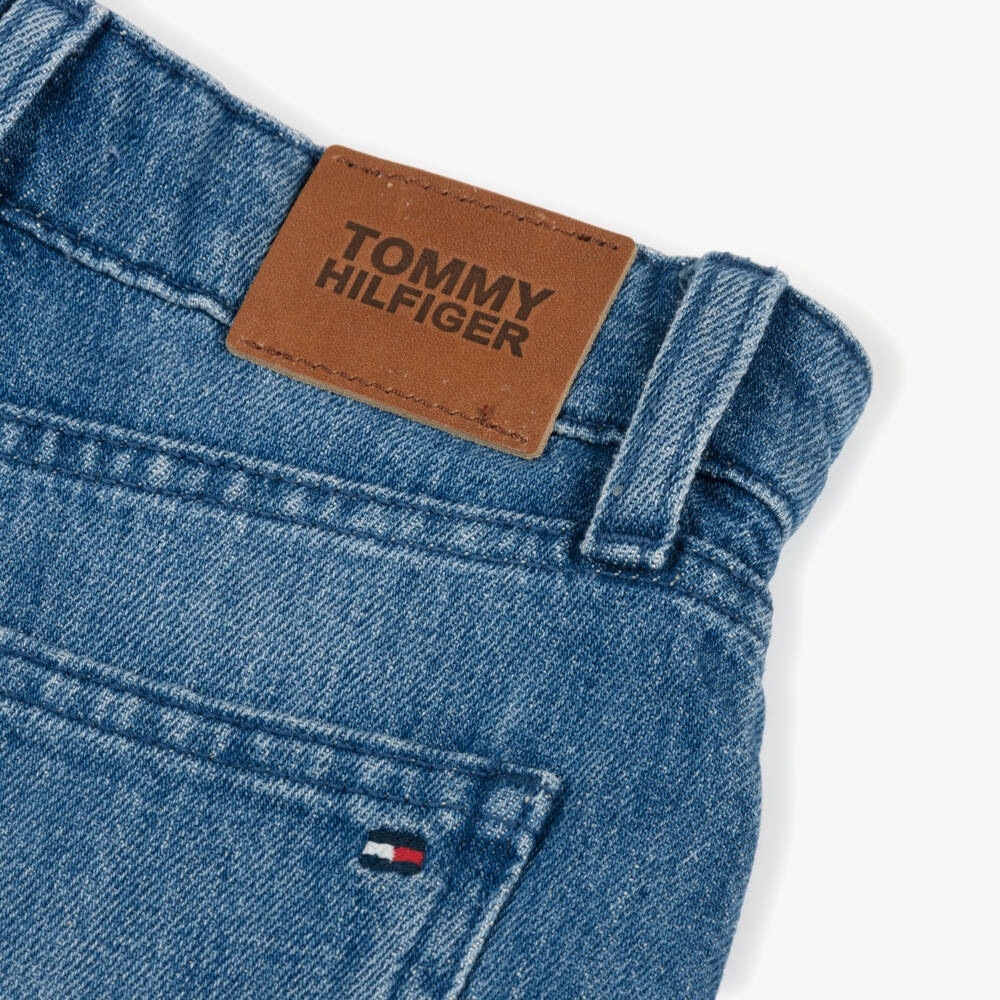 Tommy Hilfiger-Girls Blue Denim Barrel Jeans | Childrensalon Outlet
