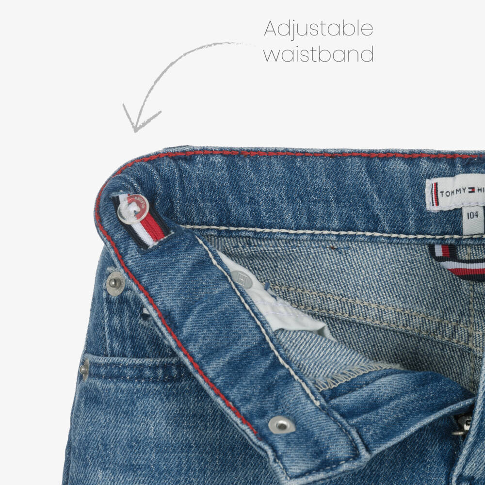 Tommy Hilfiger-Girls Blue Denim Barrel Jeans | Childrensalon Outlet