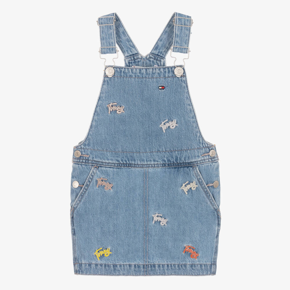 Tommy Hilfiger - Blaues Jeans-Latzkleid für Mädchen | Childrensalon